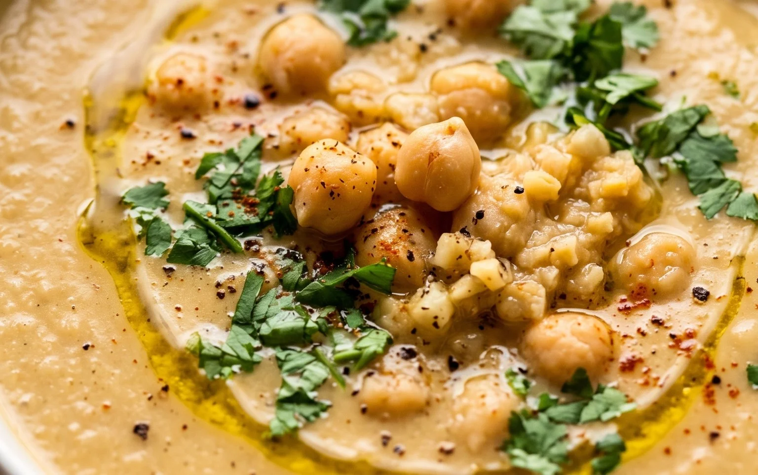 Vegan Garlic Chickpea Soup