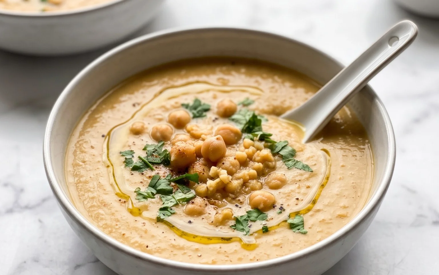 Hearty Vegan Garlic Chickpea Soup Recipe
