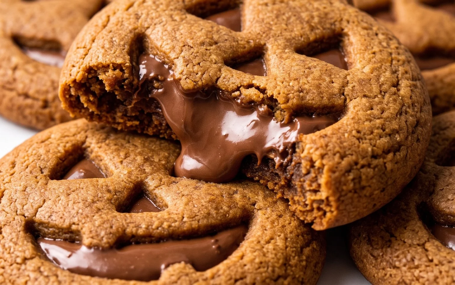 Milk Chocolate Stuffed Jack-O'-Lantern Cookies
