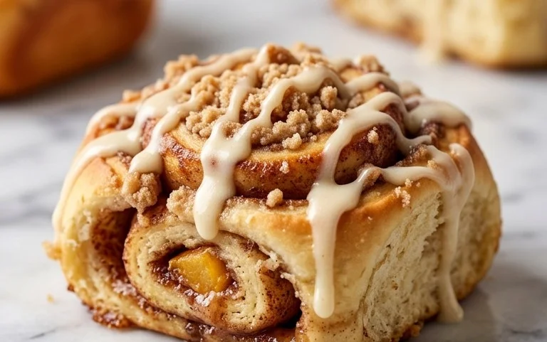 Peach Cobbler Cinnamon Rolls – Best of Both Worlds
