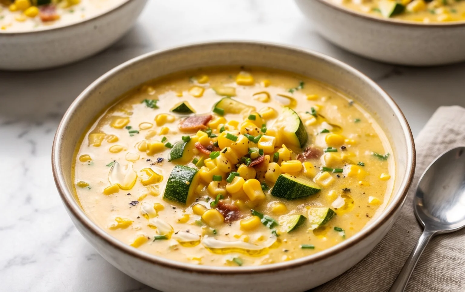 Summer Corn Zucchini Chowder – Taste of the Season